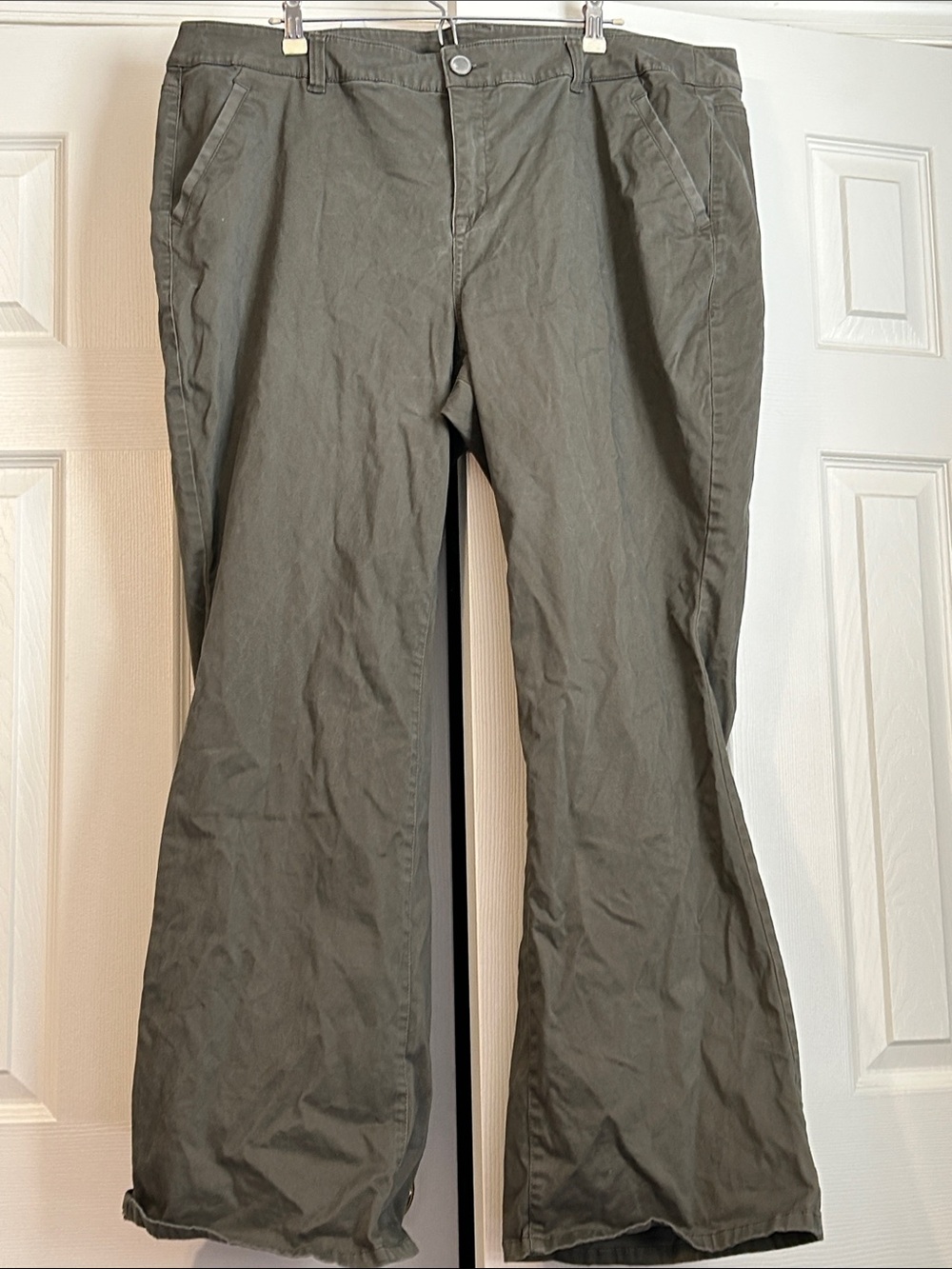 Lane Bryant Olive Green Boot Flare Pants